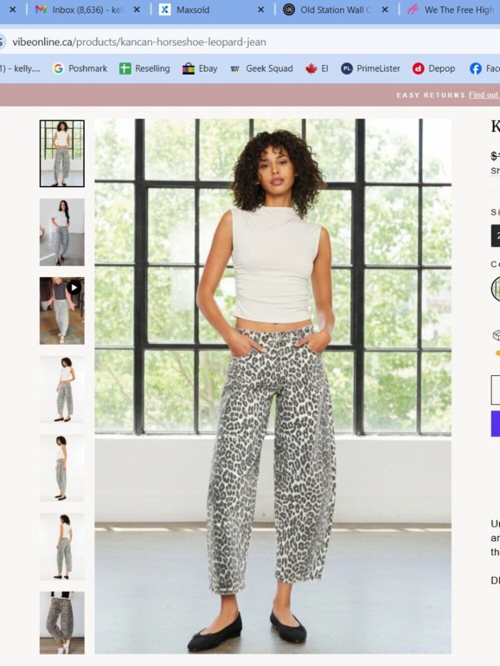 KanCan Barrel Leg Pants Black and Cream Leopard Print -29